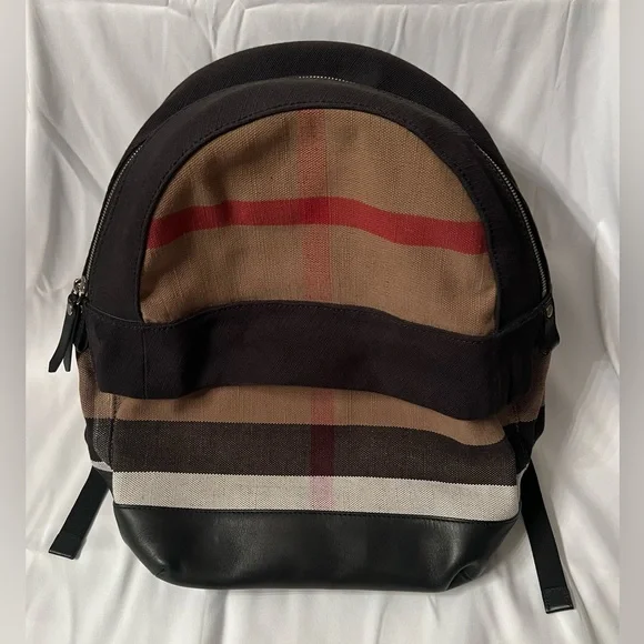 Burberry Jute Calfskin Mega Check Unisex Backpack - NWOT Burberry Jute Calfskin Mega Check Unisex | Mercari main image 3